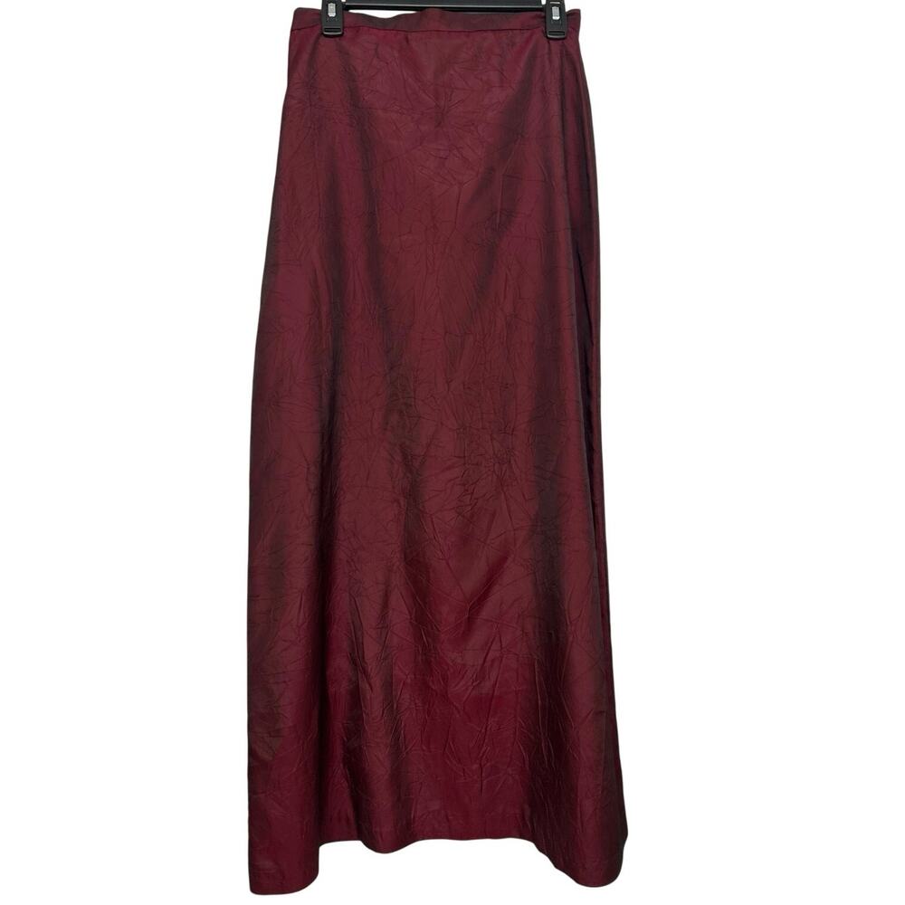 Vtg J.R. Nites Whimsigoth Burgundy Iridescent Maxi Skirt Dark Romantic Vamp 10